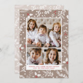 Winter Berries in Ecru Weihnachtsferien - Flat Car Einladung (Vorne/Hinten)