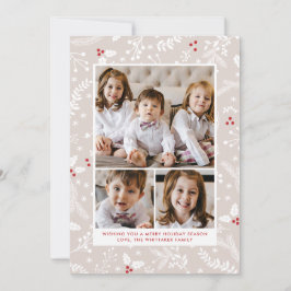 Winter Berries in Ecru Weihnachtsferien - Flat Car Einladung