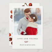 Winter Berries Liebe und dank Fotokarte Dankeskarte (Vorne/Hinten)