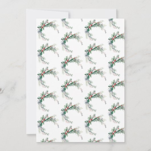 Winter Berries Moderne Script Holiday Party Einladung (Rückseite)