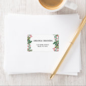 Winter Berries Pine Cone Grüne Hochzeit Adressaufkleber (Insitu)