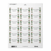 Winter Berries Pine Cone Grüne Hochzeit Adressaufkleber (Vorne)