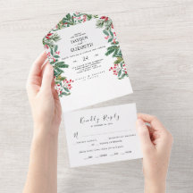 Winter Berries Pine Cone Grüne Hochzeit