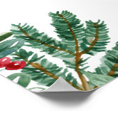 Winter Berries Pine Cone Grüne Hochzeit Zeichen Poster (Ecke)