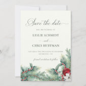 Winter Berries & Pine Foto: Save The Date (Vorderseite)