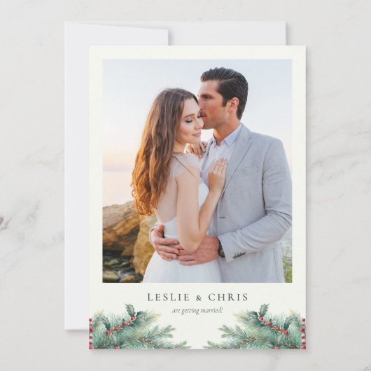 Winter Berries & Pine Foto: Save The Date (Rückseite)