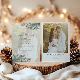 Winter Berries & Pine Foto: Save The Date
