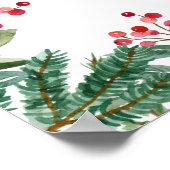 Winter Berries Pine Greenerity Hochzeit Begrüßung Poster (Ecke)