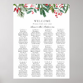 Winter Berries Pine Greenerity Hochzeitsskalender Poster