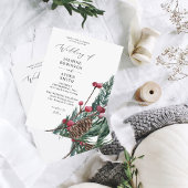 Winter Berries & Pine Greenerity Wedding Einladung