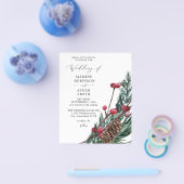 Winter Berries & Pine Greenerity Wedding Flyer (Einzeln)