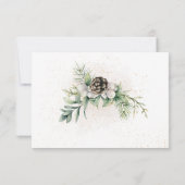 Winter Berries Pine Greenerity Wedding RSVP Karte (Rückseite)