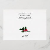 Winter Berries & Pine Greenery Feiertag Folieneinladung (Rückseite)