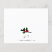 Winter Berries & Pine Grüne Hochzeit 2 Flyer (Hinten)