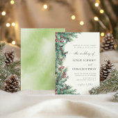 Winter Berries & Pine Weinkeller Hochzeit Einladung