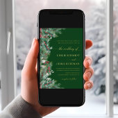 Winter Berries & Pine Weinkeller Hochzeit Folieneinladung