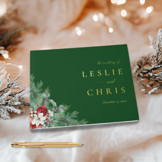 Winter Berries & Pine Weinkeller Hochzeit Gästebuch