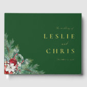 Winter Berries & Pine Weinkeller Hochzeit Gästebuch (Vorderseite)