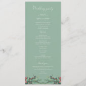 Winter Berries & Pine Weinkeller Hochzeit Programm (Rückseite)