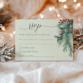 Winter Berries & Pine Weinkeller Hochzeit RSVP Karte