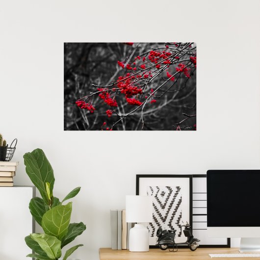 Winter Berries Print Poster (Heimbüro)