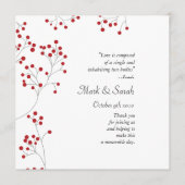Winter Berries Red Wedding Program Programm (Vorderseite)