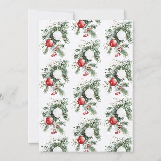 Winter Berries Rote Ornamente Weihnachtsfest Party Einladung (Rückseite)
