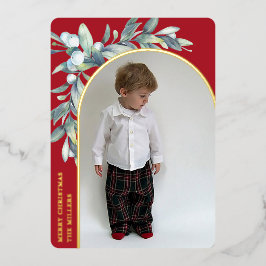 Winter Berries Rotes Foto Folien Feiertagskarte