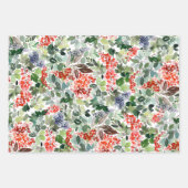 Winter Berries und Grün Weihnachten Geschenkpapier Set (Vorderseite 3)