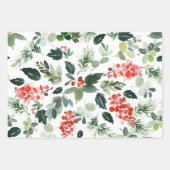 Winter Berries und Grün Weihnachten Geschenkpapier Set (Vorderseite 2)