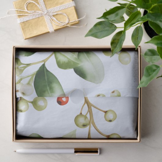 Winter Berries und Grüne Blauer Weihnachten Seidenpapier (Geschenk)
