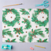 Winter Berries und Grüne Wreathe Weihnachten Seidenpapier (Basteln)