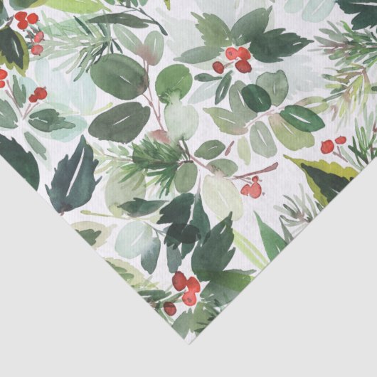 Winter Berries und Grüner Weihnachtsgebäck Seidenpapier (Detail)