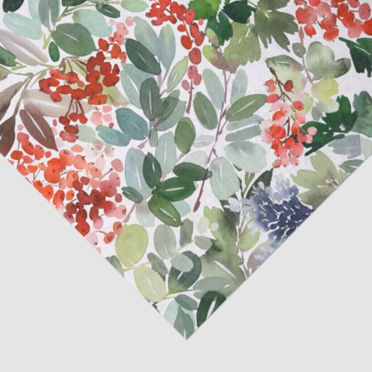 Winter Berries und Grüner Weihnachtsgebäck Seidenpapier (Detail)