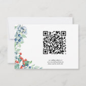 Winter Berries und Holly Wedding Website und RSVP Karte (Rückseite)