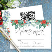 Winter Berries und Holly Wedding Website und RSVP Karte