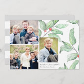 Winter Berries Urlaub 3 Fotokarte Feiertagskarte (Vorne/Hinten)