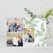 Winter Berries Urlaub 3 Fotokarte Feiertagskarte (Stehend Vorderseite)