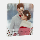 Winter Berries Verheiratet und Merry Foto Ornament (Rechts)