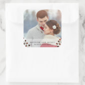 Winter Berries Verheiratet und Merry Foto Sticker (Tasche)