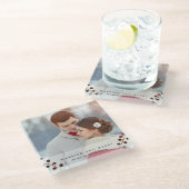 Winter Berries Verheiratet und Merry Foto Unterset Glasuntersetzer (Schrägansicht)