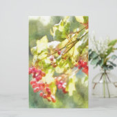 Winter Berries Wasserfarbe Briefpapier (Stehend Vorderseite)