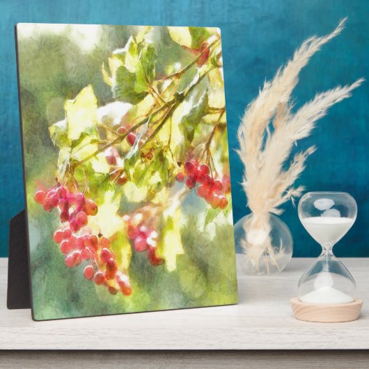 Winter Berries Wasserfarbe Fotoplatte (Seite)