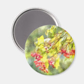Winter Berries Wasserfarbe Magnet (Vorderseite/Rückseite)