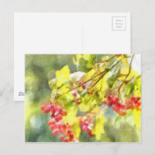 Winter Berries Wasserfarbe Postkarte (Vorne/Hinten)