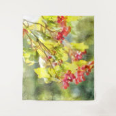 Winter Berries Wasserfarbe Wandteppich (Vorderseite)