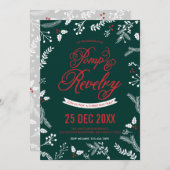 Winter Berries Weihnachtsfeier Einladung (Vorne/Hinten)