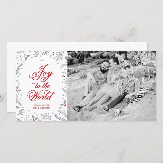 Winter Berries Weihnachtsfeiertag Eins Seite Feiertagskarte (Vorne/Hinten)