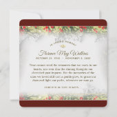 Winter Berries Weihnachtsfest Beileid Danke Karte (Rückseite)