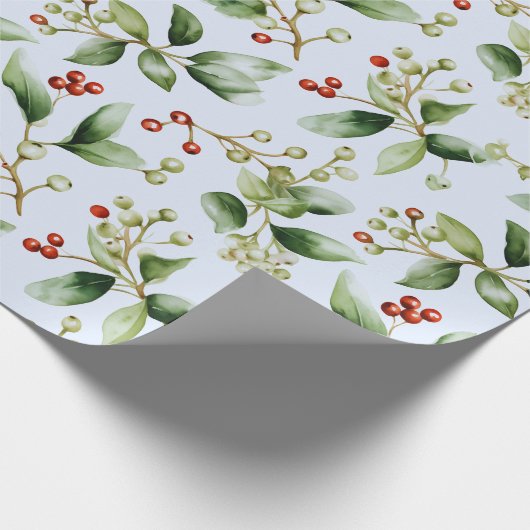 Winter Berries Winter Greenery Moderne Weihnachten Geschenkpapier (Ecke)